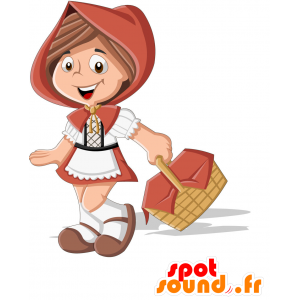 Mascot van Little Red Riding Hood. meisje mascotte - MASFR030717 - 2D / 3D Mascottes