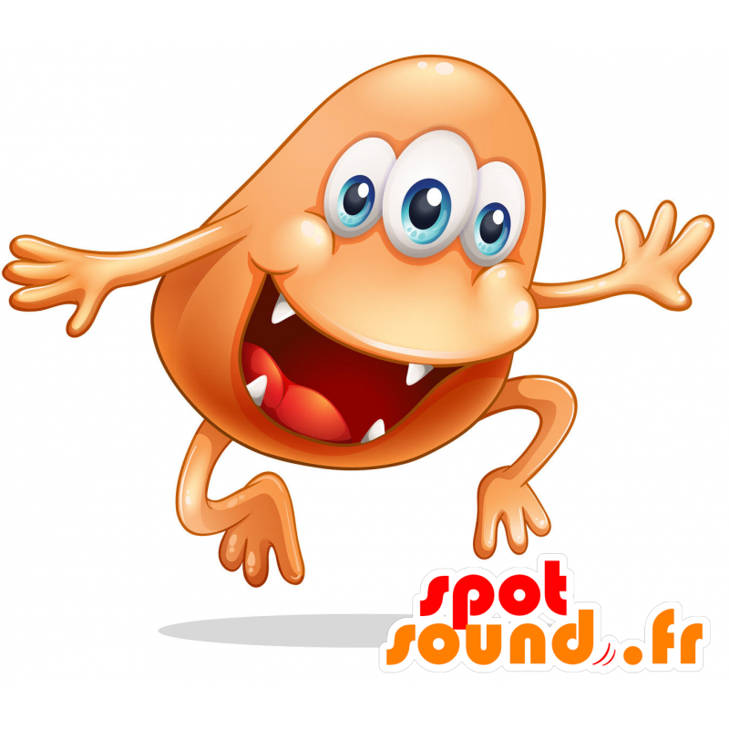 Naranja mascota del monstruo, con 3 ojos - MASFR030718 - Mascotte 2D / 3D