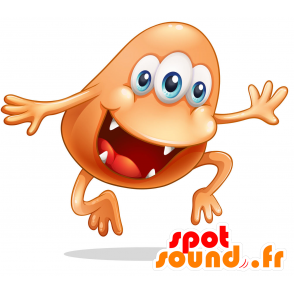 Orange monster maskot, med 3 øyne - MASFR030718 - 2D / 3D Mascots