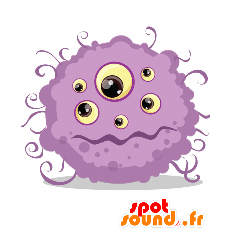Μασκότ μοβ τέρας, βακτήρια, μικρόβια - MASFR030724 - 2D / 3D Μασκότ