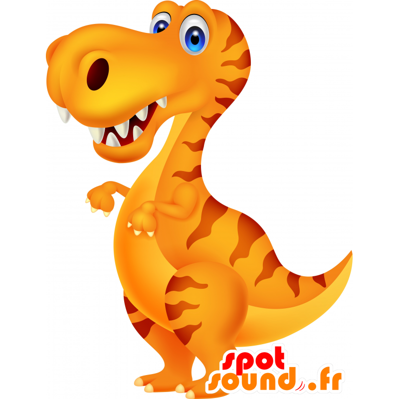Orange dinosaur maskot og brun - MASFR030233 - 2D / 3D Mascots