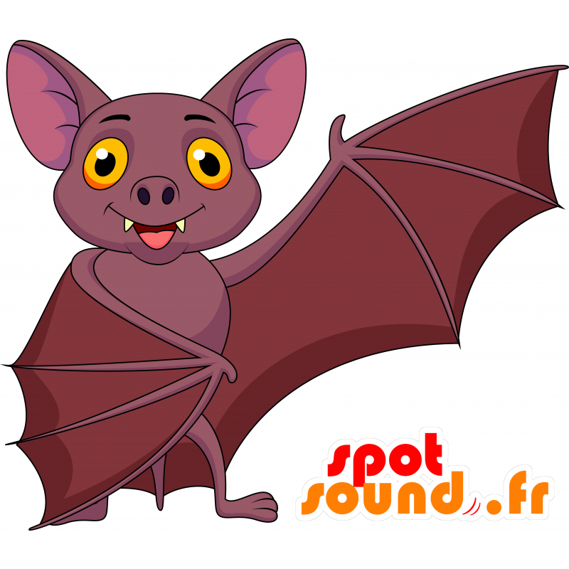 Maskotti ruskea bat - MASFR030234 - Mascottes 2D/3D