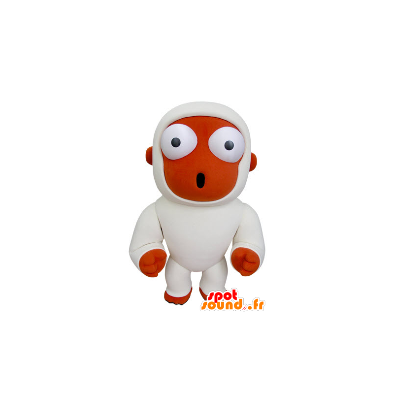 Orange monkey mascot and white with astonishment - MASFR031000 - Mascots monkey