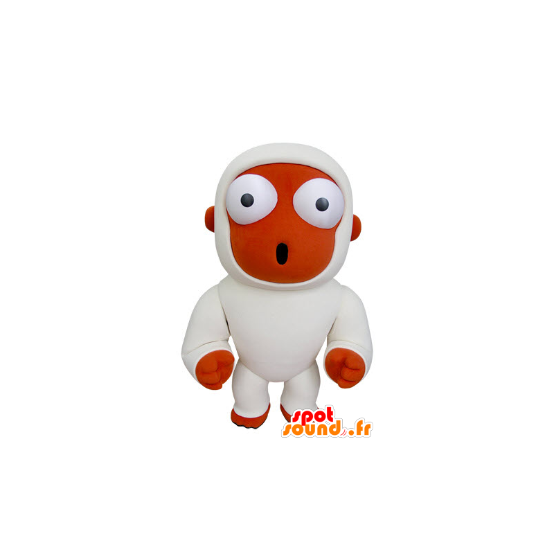 Oranje aap mascotte en wit met verbazing - MASFR031000 - Monkey Mascottes