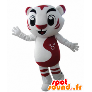 Mascot roten und weißen Tiger. Katzen-Maskottchen - MASFR031001 - Tiger Maskottchen