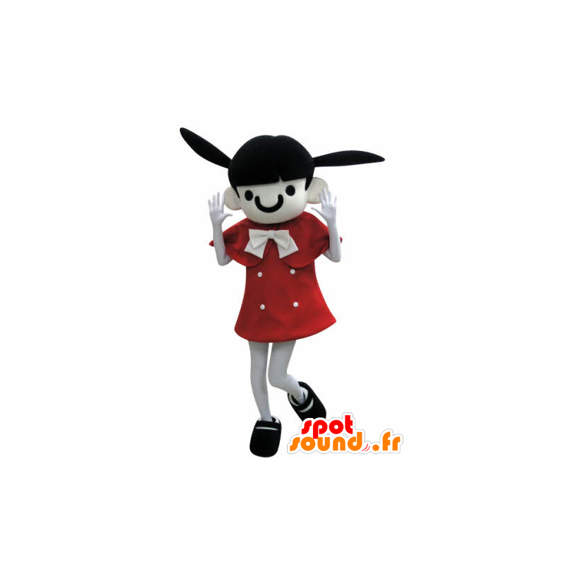 Brunette girl mascot with donkey ears - MASFR031003 - Mascots boys and girls