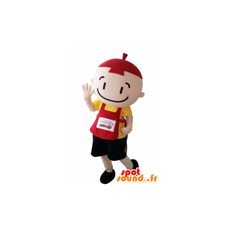 Mascotte d'enfant, de petit garçon avec un tablier et un bonnet - MASFR031006 - Mascottes Enfant