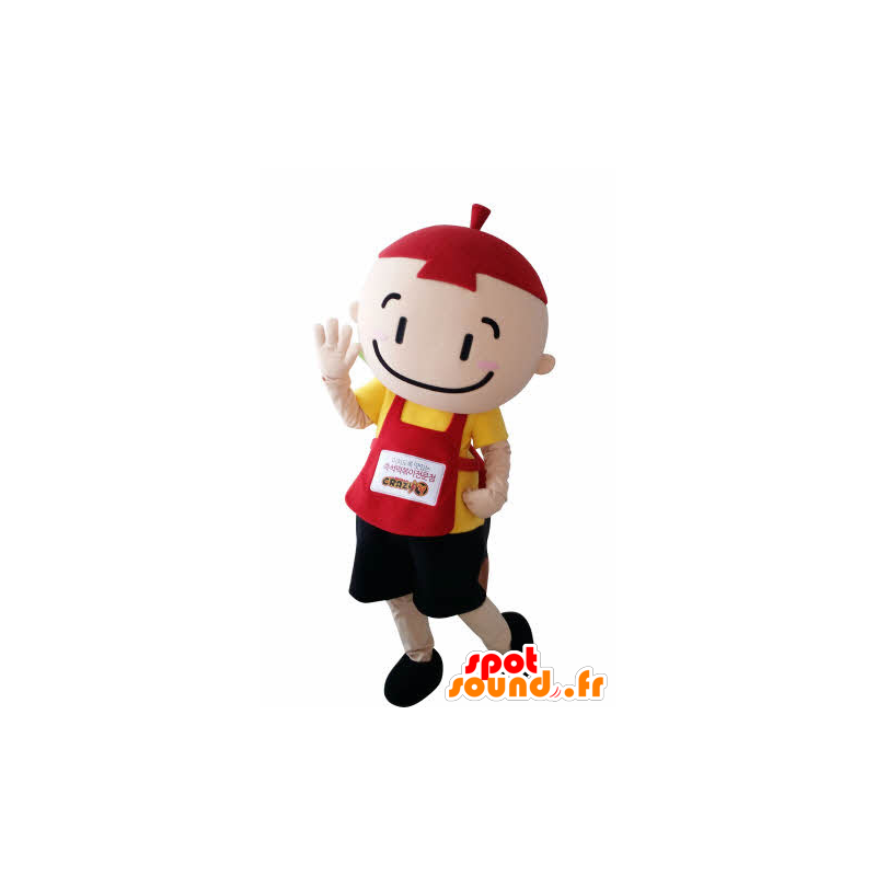 Mascot barn, liten gutt med et forkle og et panser - MASFR031006 - Maskoter Child