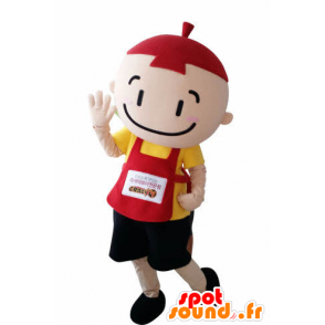 Mascotte bambino, ragazzino con un grembiule e un cappellino - MASFR031006 - Bambino mascotte