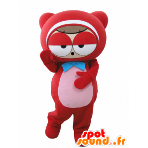 Mascotte de bonhomme rouge, de nounours, très rigolo - MASFR031012 - Mascottes Homme