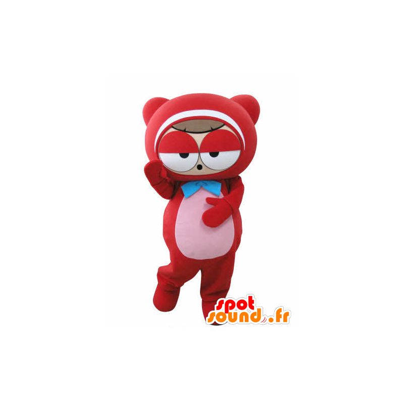 Mascotte de bonhomme rouge, de nounours, très rigolo - MASFR031012 - Mascottes Homme