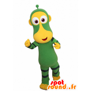 Mascotte scimmia verde e giallo. futuristico mascotte animale - MASFR031016 - Scimmia mascotte