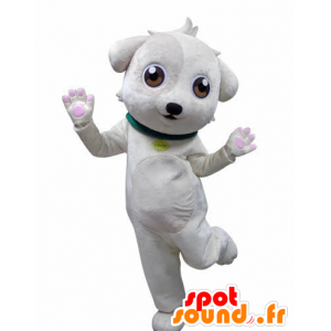 Hvid hundemaskot, sød og sød - Spotsound maskot kostume