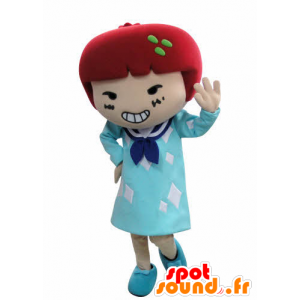 Menina do vestido da mascote com cabelo vermelho - MASFR031023 - Mascotes Boys and Girls