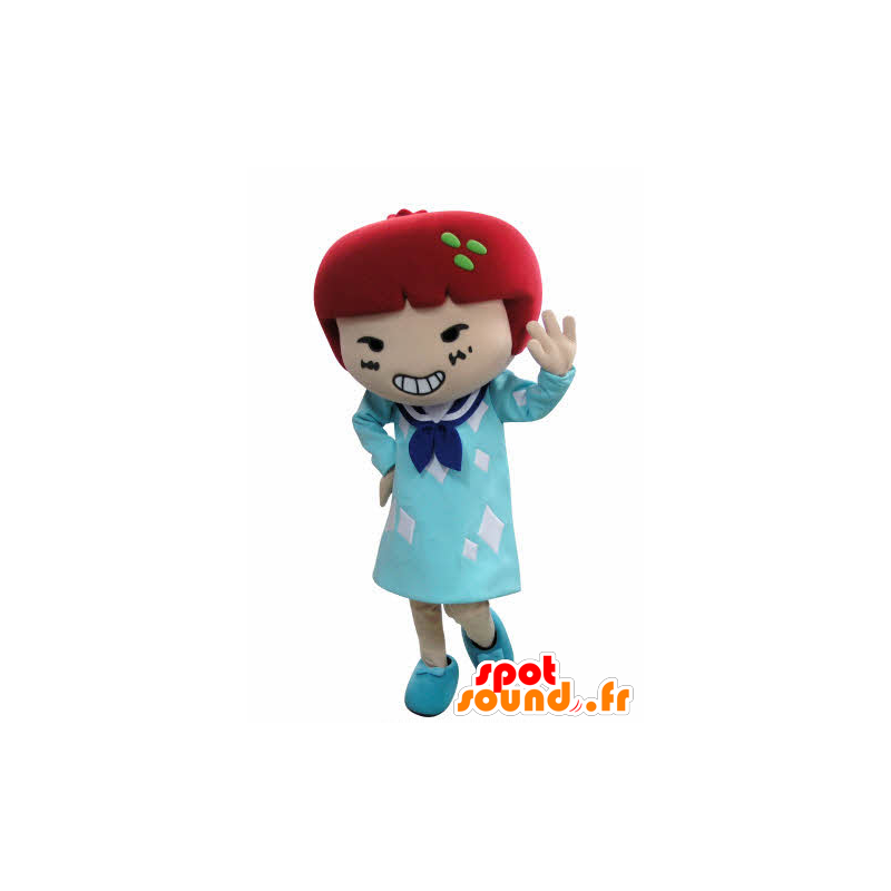 Menina do vestido da mascote com cabelo vermelho - MASFR031023 - Mascotes Boys and Girls
