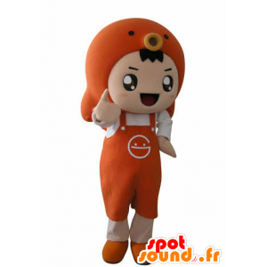 Boy mascot with an apron and a fish - MASFR031025 - Mascots boys and girls