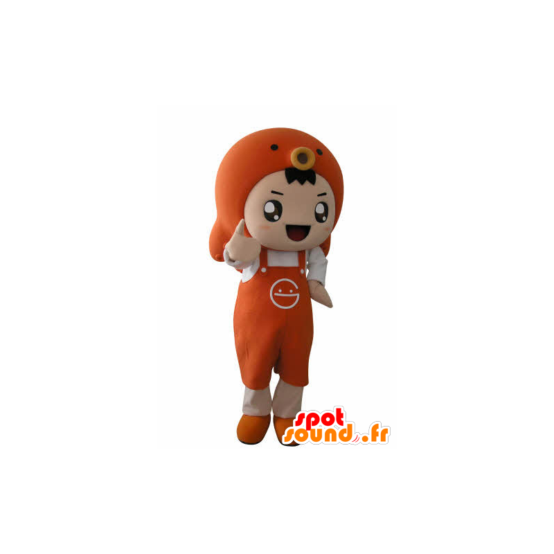 Boy mascot with an apron and a fish - MASFR031025 - Mascots boys and girls