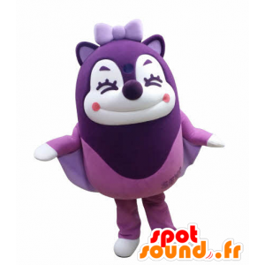 Mascot paarse vliegende eekhoorn in de lucht lachen - MASFR031030 - mascottes Squirrel