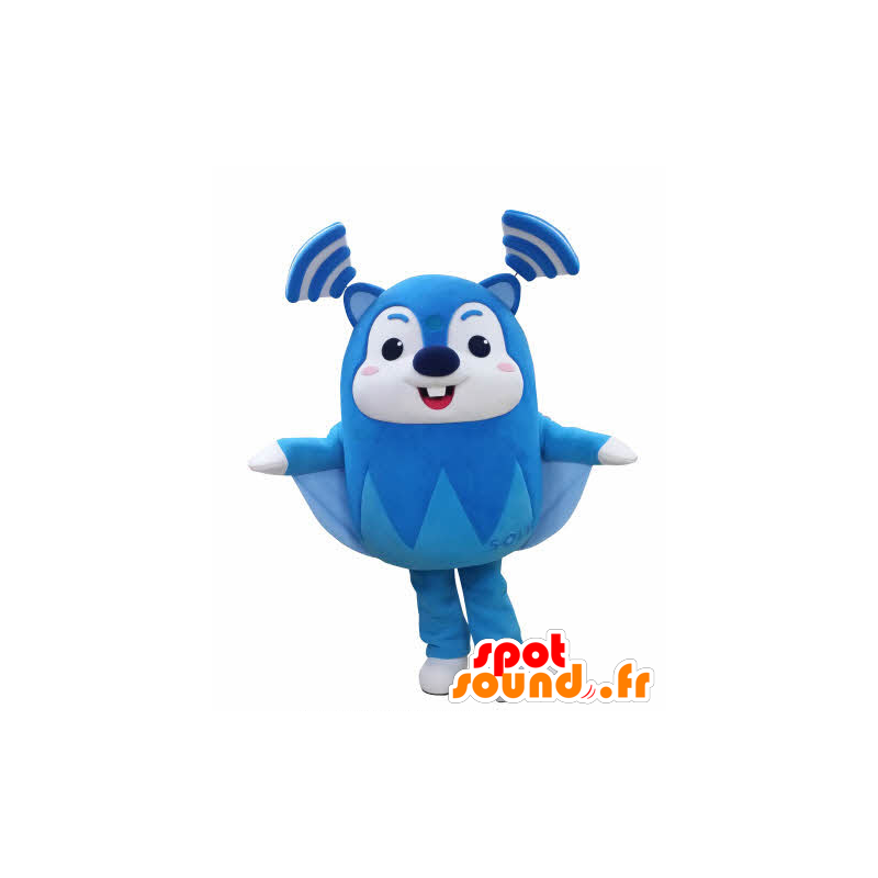 Blu volare scoiattolo mascotte e nero, molto divertente - MASFR031031 - Scoiattolo mascotte