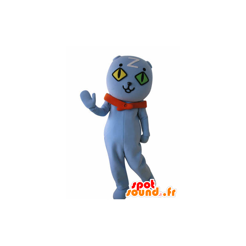La mascota del gato azul de ojos en pared. la mascota de peluche azul - MASFR031033 - Oso mascota