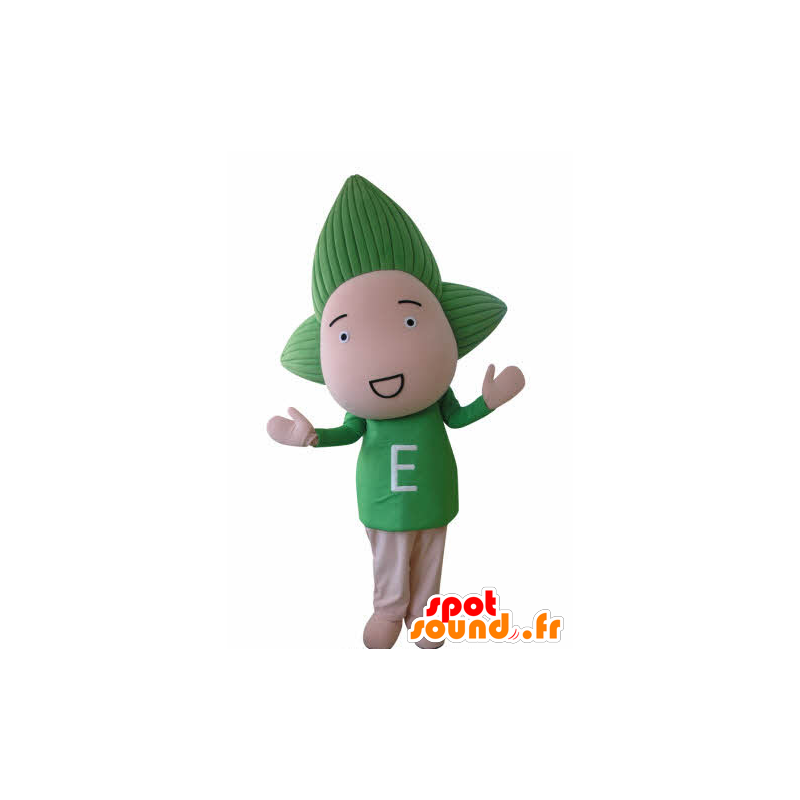 Dukke maskot, spædbarn med grønt hår - Spotsound maskot kostume