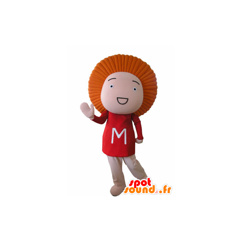 Grappige sneeuwman mascotte, met oranje haar - MASFR031038 - man Mascottes