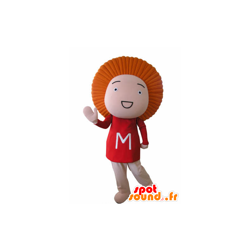Mascote do boneco de neve engraçado, com o cabelo laranja - MASFR031038 - Mascotes homem