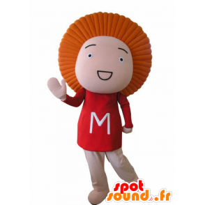 Mascota del muñeco de nieve divertido, con el pelo de color naranja - MASFR031038 - Mascotas humanas