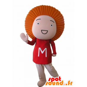 Mascote do boneco de neve engraçado, com o cabelo laranja - MASFR031038 - Mascotes homem