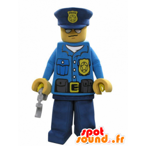 Lego mascotte gekleed in politie-uniform - MASFR031040 - mascottes objecten