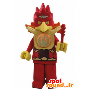 Maskotti Lego, punainen ja keltainen lintu, kotka - MASFR031042 - maskotti lintuja