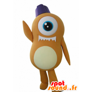 Mascot alien oranje cyclops - MASFR031045 - uitgestorven dieren Mascottes