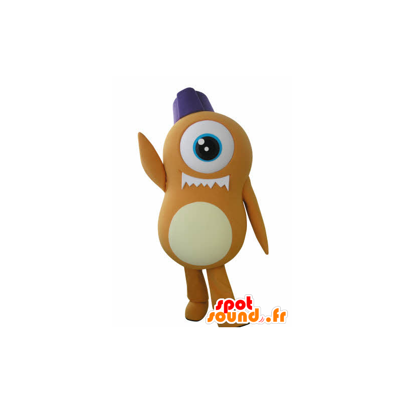 Mascotte d'extra-terrestre cyclope orange - MASFR031045 - Mascottes animaux disparus