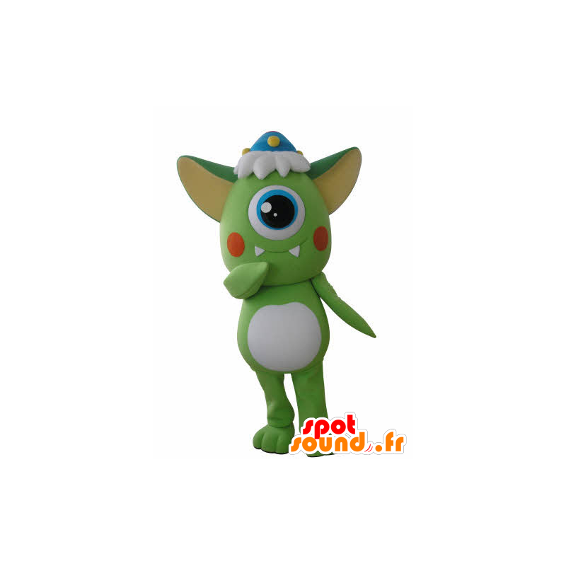 Mascot alien cyclops groen en wit - MASFR031046 - uitgestorven dieren Mascottes