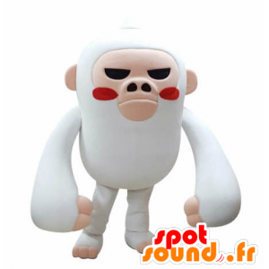 Hvit og rosa ape maskot å se voldsom - MASFR031047 - Monkey Maskoter