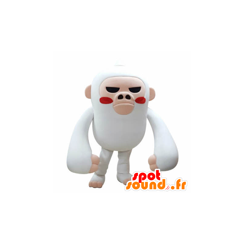 Hvit og rosa ape maskot å se voldsom - MASFR031047 - Monkey Maskoter