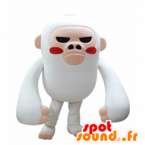 White Monkey Maskottchen und stieg heftig zu schauen - MASFR031047 - Maskottchen monkey