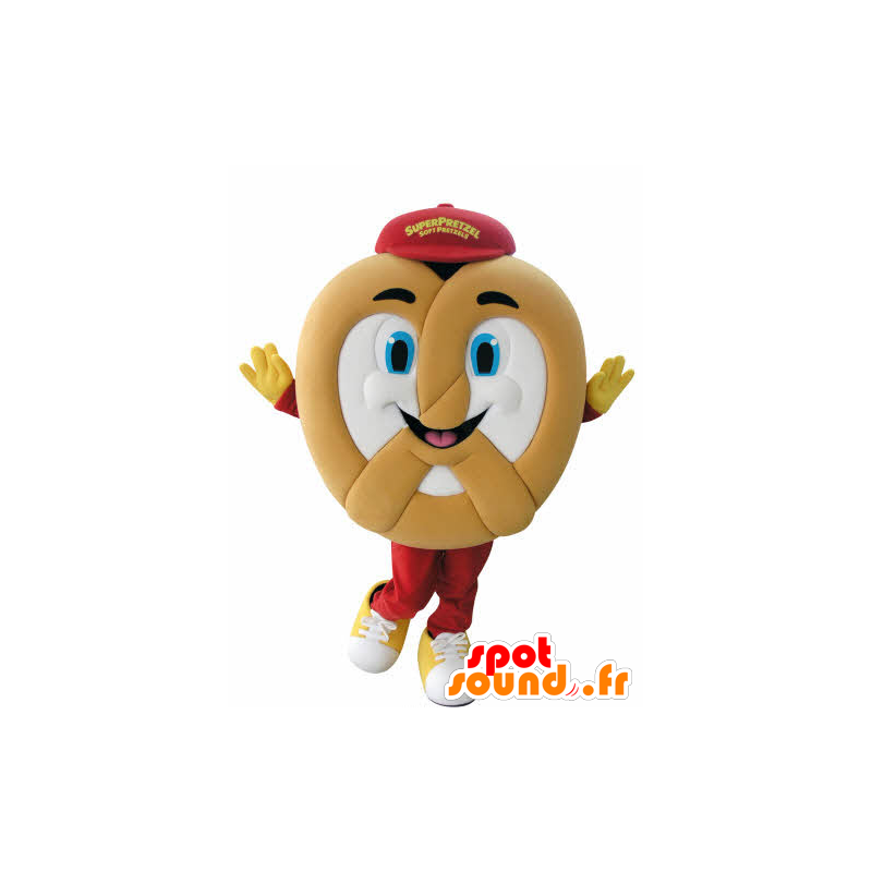 Brezel-Riesenmaskottchen, fröhlich - Essen Maskottchen - MASFR031052 - SpotSound.fr