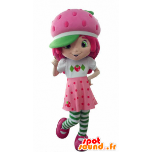 Charlotte mascot Strawberry, famous pink girl - MASFR031053 - Mascots boys and girls