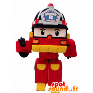 Feuerwehr Weg Transformers Truck Maskottchen - MASFR031056 - Maskottchen von Objekten