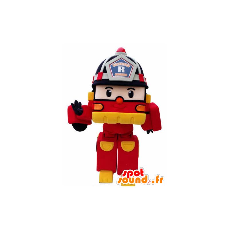 Firefighter manier Transformers Truck Mascot - MASFR031056 - mascottes objecten