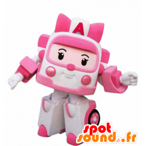 Maskottchen von rosa und weißen Krankenwagen, Spielzeug Transformers Weg - MASFR031057 - Maskottchen von Objekten