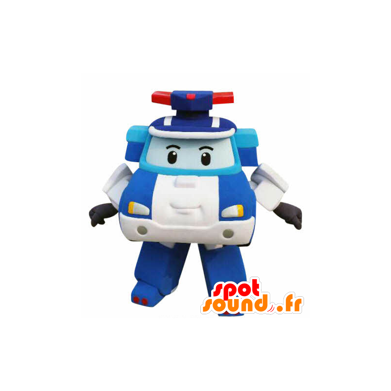 Police car mascot manner Transformers - MASFR031058 - Mascots of objects