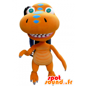 Drachen-Maskottchen, orange Dinosaurier, Riesen - MASFR031059 - Dragon-Maskottchen