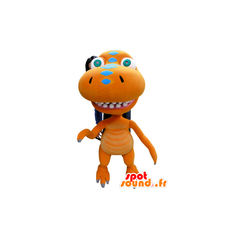 Drachen-Maskottchen, orange Dinosaurier, Riesen - MASFR031059 - Dragon-Maskottchen