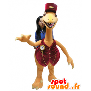 Mascotte arancione e dinosauro rosso, gigante - MASFR031061 - Dinosauro mascotte