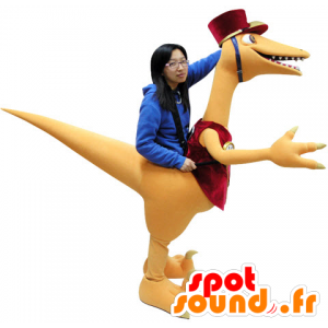 Maskotka pomarańczowy i czerwony dinozaur, gigant - MASFR031061 - dinozaur Mascot