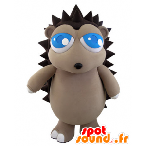 Maskot šedá a hnědá ježek s docela modrýma očima - MASFR031062 - maskoti Hedgehog