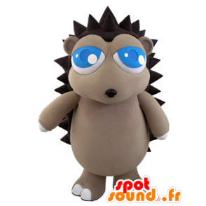 Mascot gray and brown hedgehog with pretty blue eyes - MASFR031062 - Mascots Hedgehog