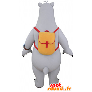 Gray and white bear mascot with a satchel - MASFR031064 - Bear mascot